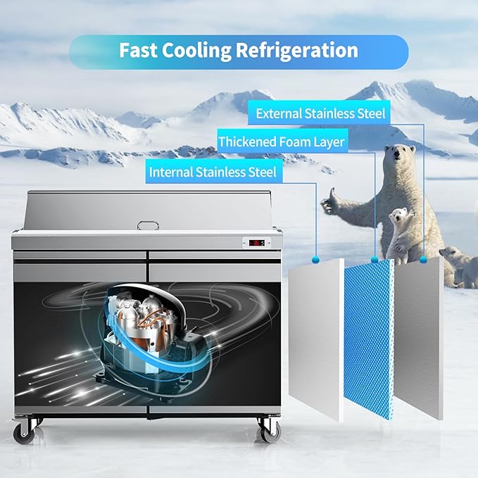 Best Sandwich Prep Table Fridge Online 5 48-Inch Commercial Prep Table Refrigerator