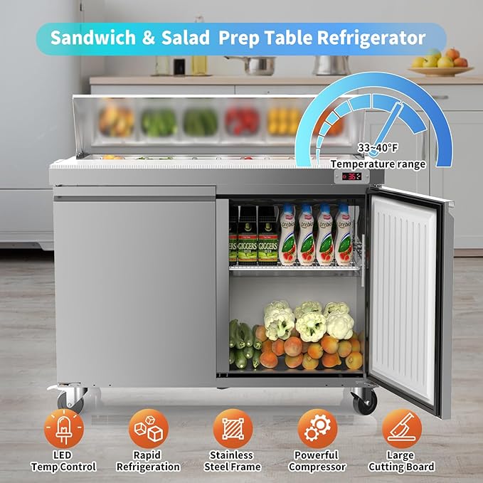 Best Sandwich Prep Table Fridge Online 4 Adjustable Temperature Sandwich Prep Table Fridge