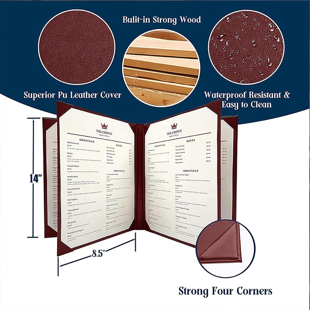 6-view interior showing Restaurant menu covers with menus