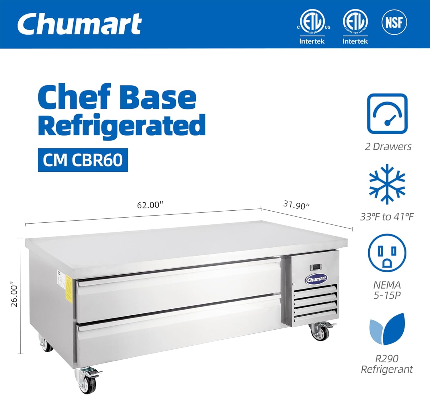 Chef Base Refrigerator holding heavy cooking equipment