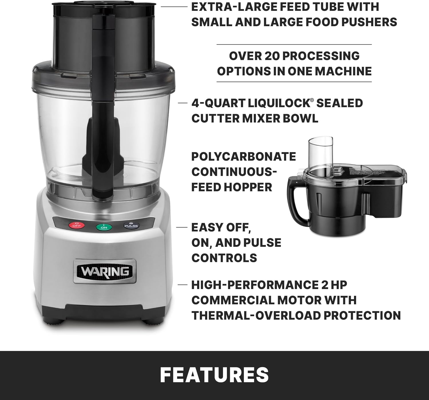 LiquiLock Seal Bowl Food Processor for Restaurants