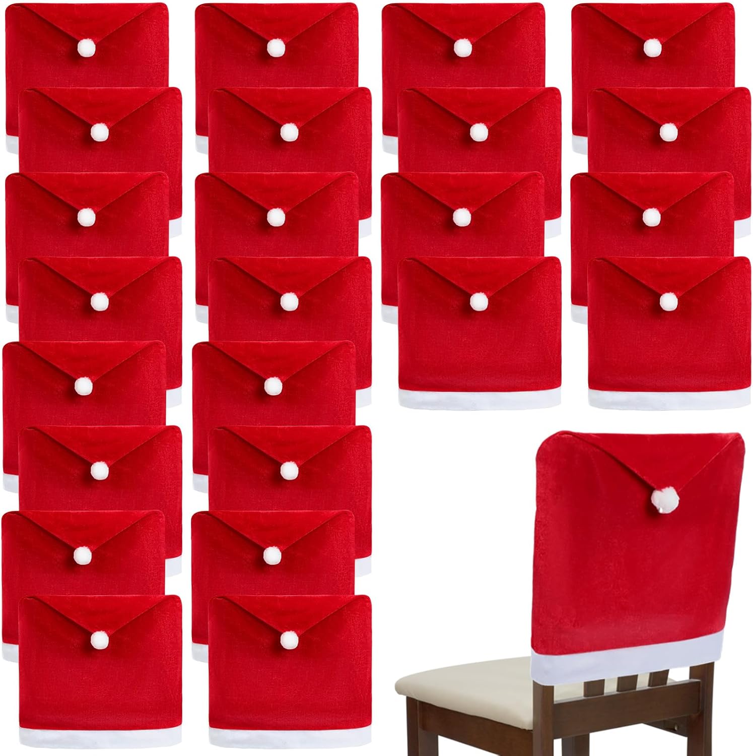 Santa Hat Chair Covers for Christmas