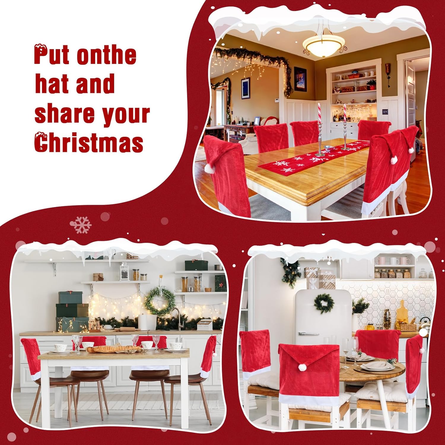 Bulk Santa hat chair covers for festive décor