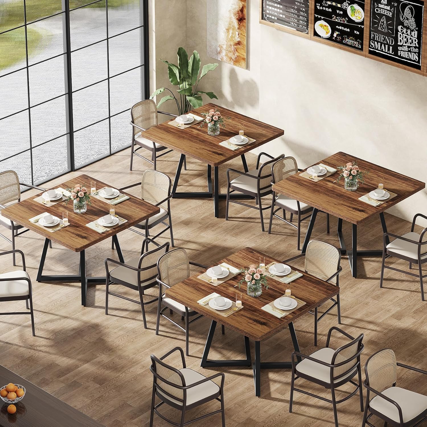 Commercial Dining Table Set – Worth It? 2 Rustic wooden commercial dining table