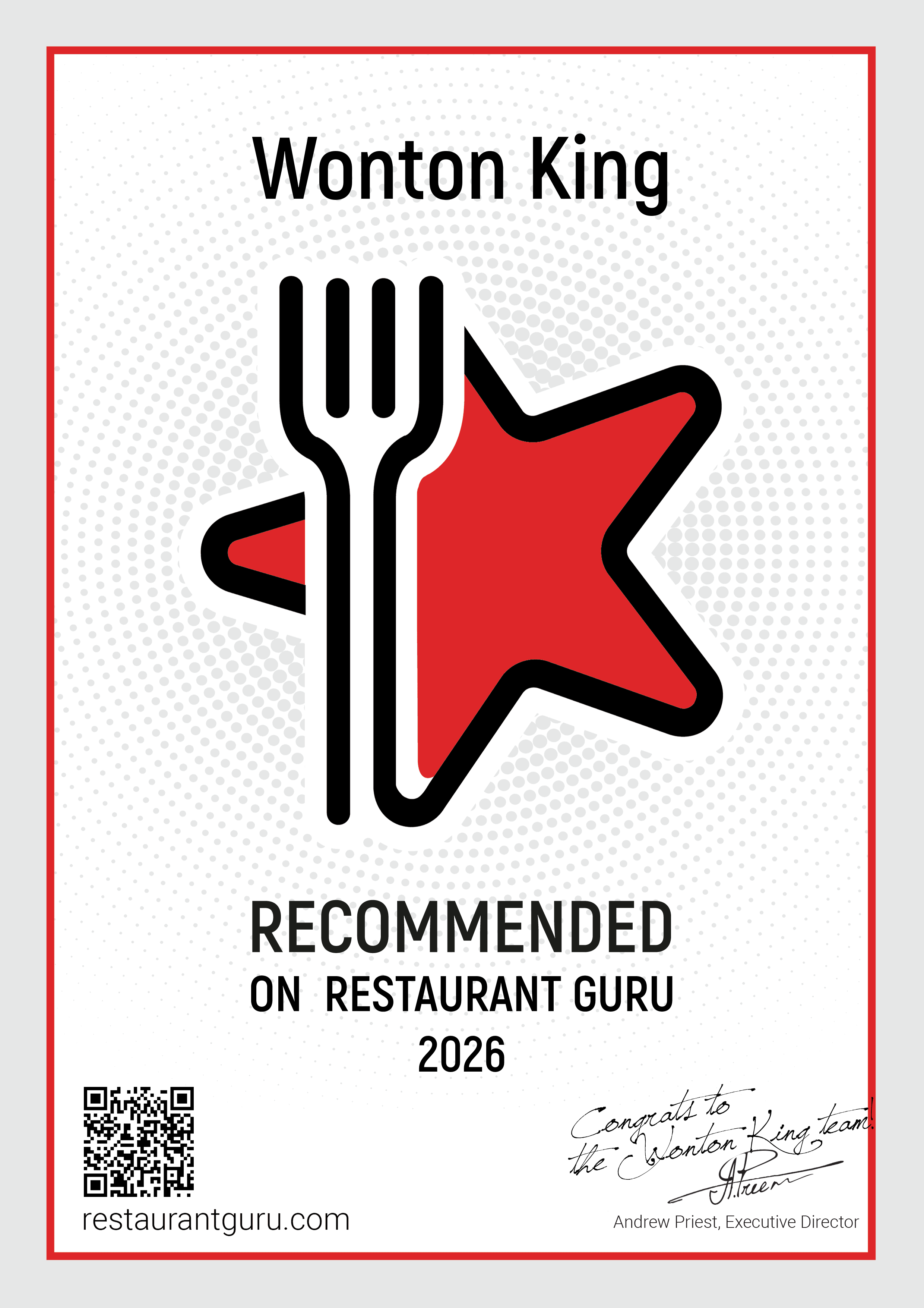 Wonton King Earns Top Recognition in University City 2 Wonton King Earns Top Recognition in University City